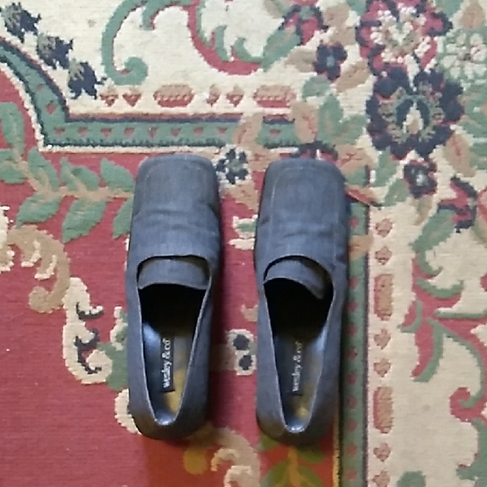 Black Square-Toe Loafers